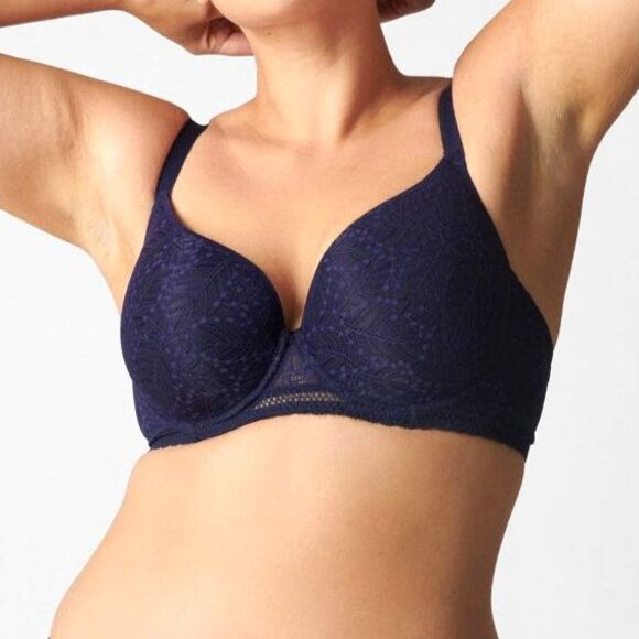 NWT Simone Perele 36D Bra Full Coverage Navy Blue 'Comete Moulded Underwire' - Picture 1 of 14